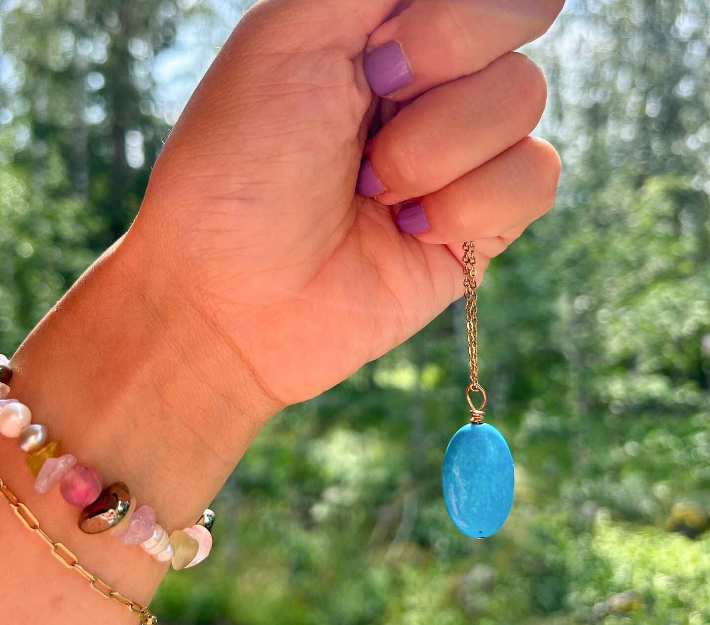 Turquoise gemstone necklace - WOWO vibes Turquoise gemstone necklace