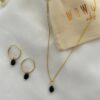 Gift set with gold plated silver earrings and necklace