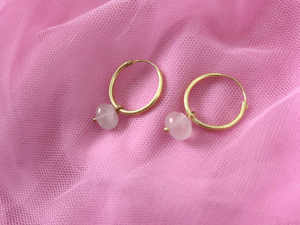 Rose quartz gemstone earrings