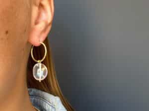 - WOWO vibes Rock crystal earrings