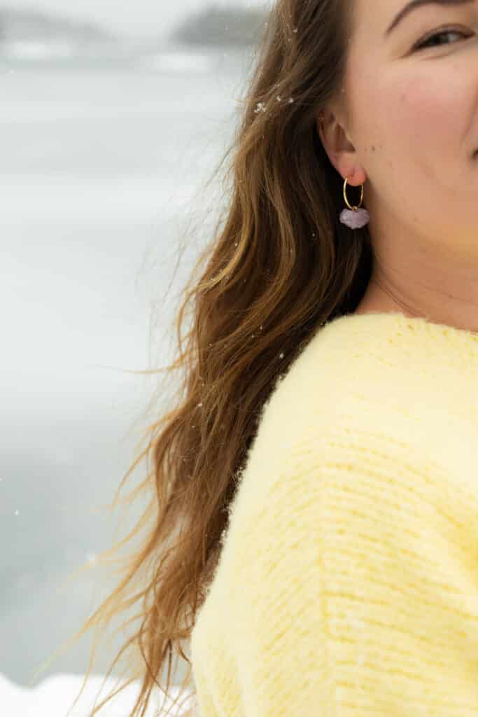 Time to Zen -korvakorut ametistikivellä - WOWO vibes Käsintehdyt kivikorut - handmade gemstone jewelry