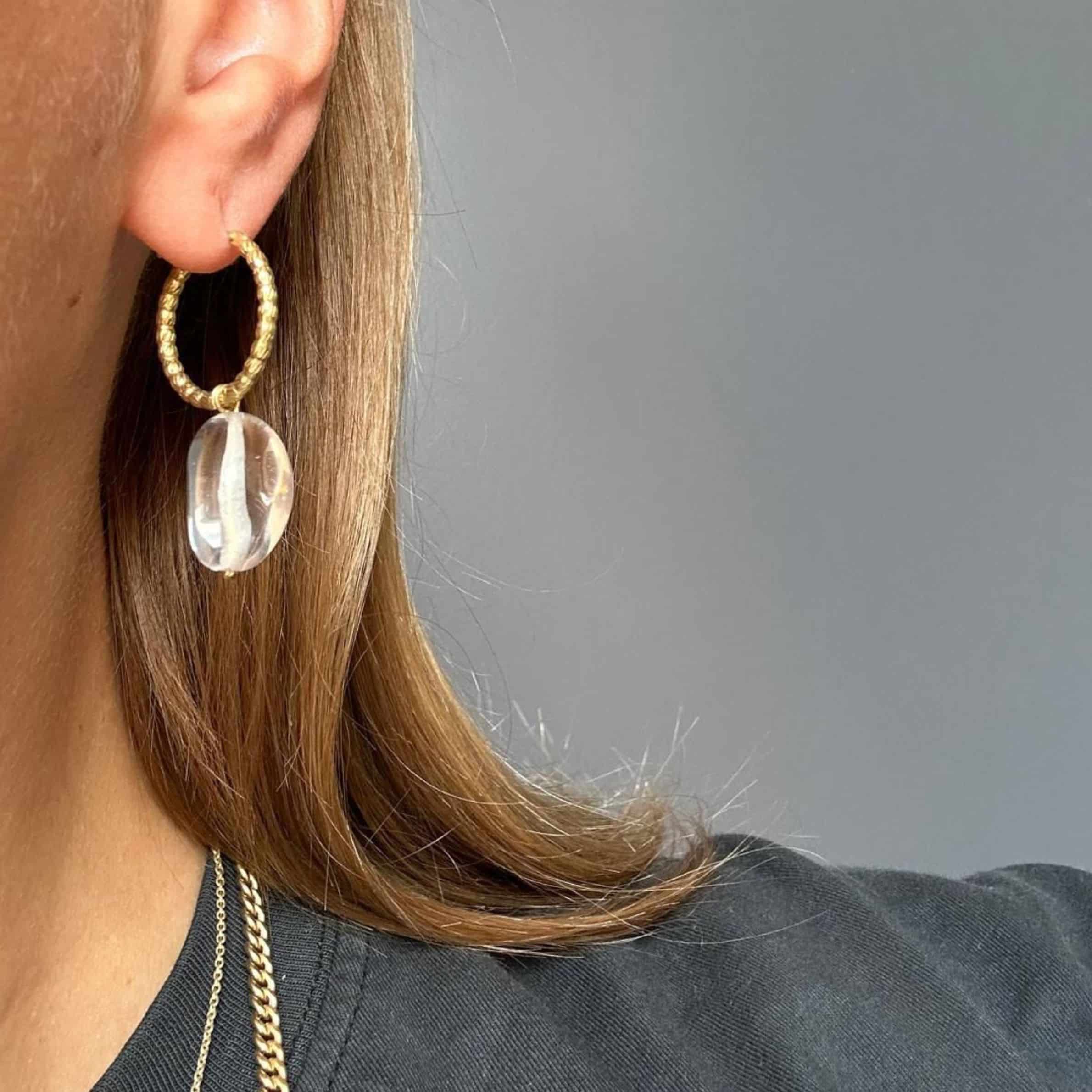 Vuorikristallikorvakorut: Rock crystal - WOWO vibes KORVAKORUT